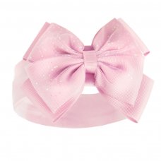HB92-P: Pink Headband w/Glitter Bow